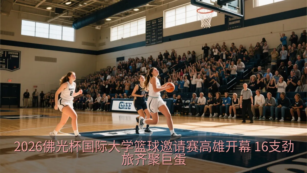 大学女子篮球队在室内球馆进行比赛，观众热情加油